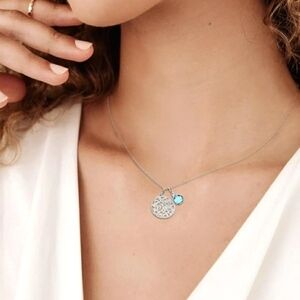 NEW Mom March Birthstone Pendant Necklace with Charm